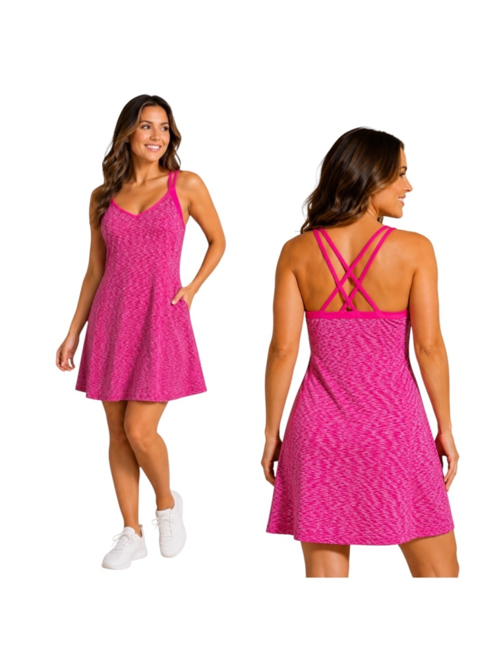 The North Face Pink Athletic Dress Women’s Large Built-In Bra Zipper Pocket